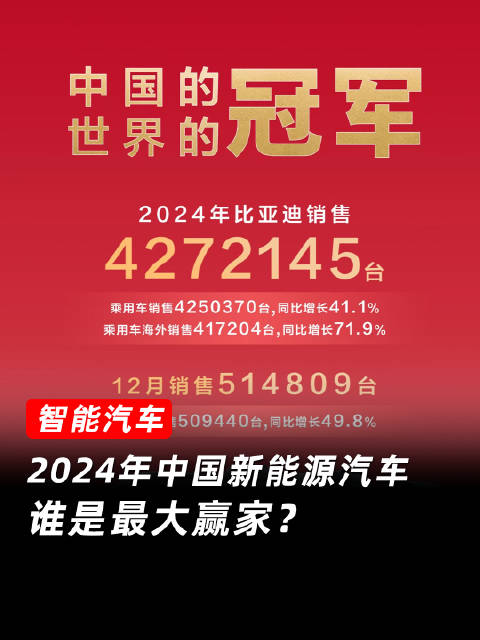 各位早！2024 年车圈最大的赢家是谁，最强黑马是谁…