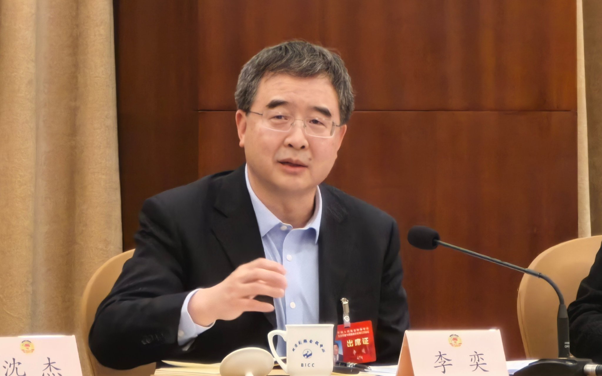 北京市政協委員、北京市委教工委副書記、北京市教育委員會主任李奕。 新京報記者王貴彬 攝