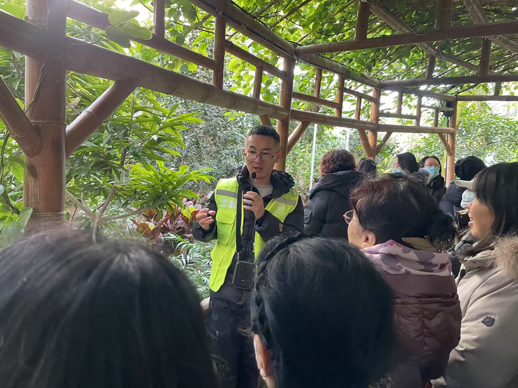 講解員科普相似植物之間的區別。新京報記者 馮琪 攝