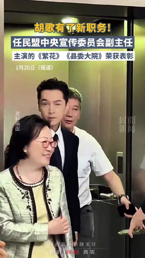 胡歌新职务：任民盟中央宣传委员会副主任