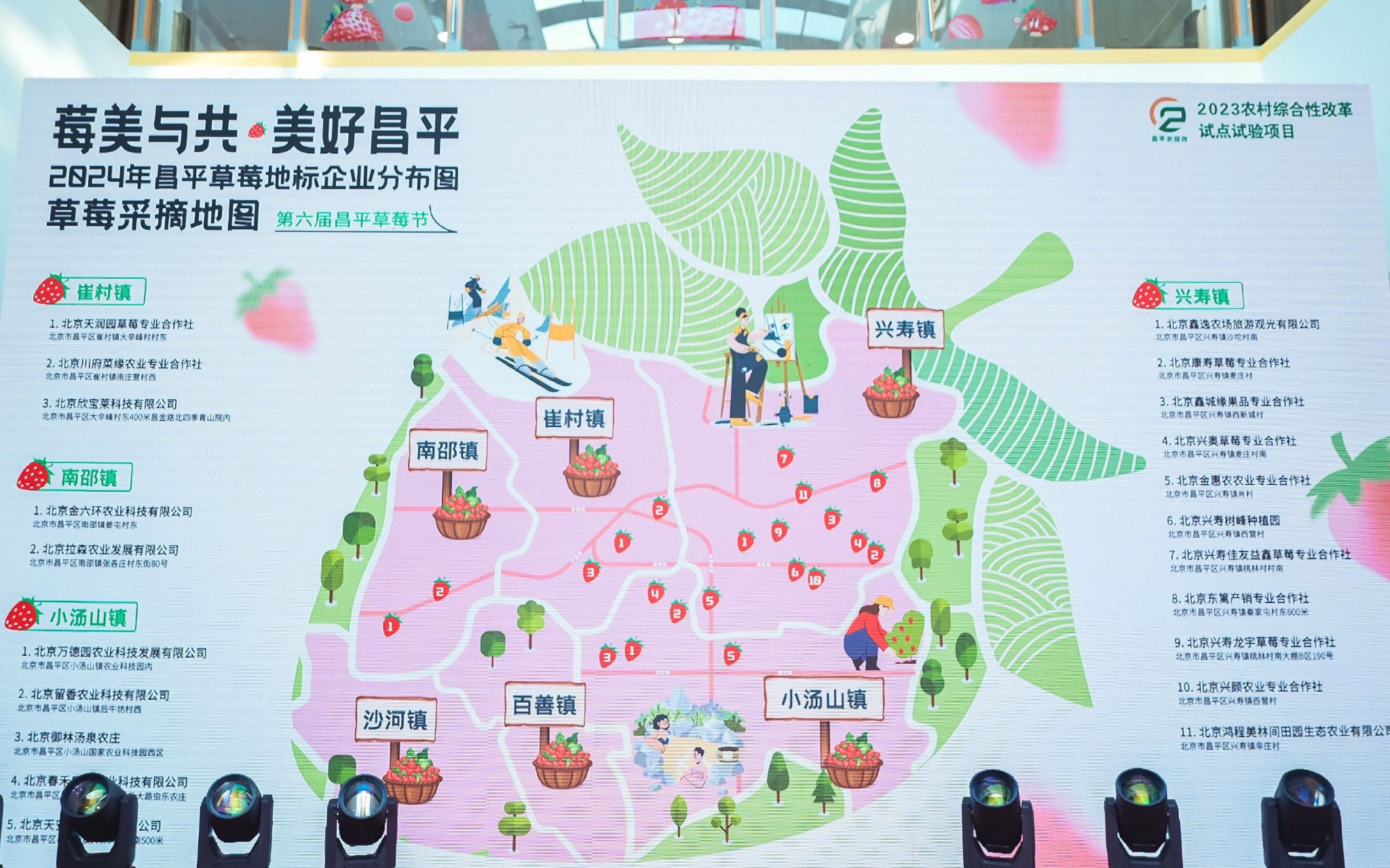 現場發佈了昌平草莓採摘地圖。昌平區供圖