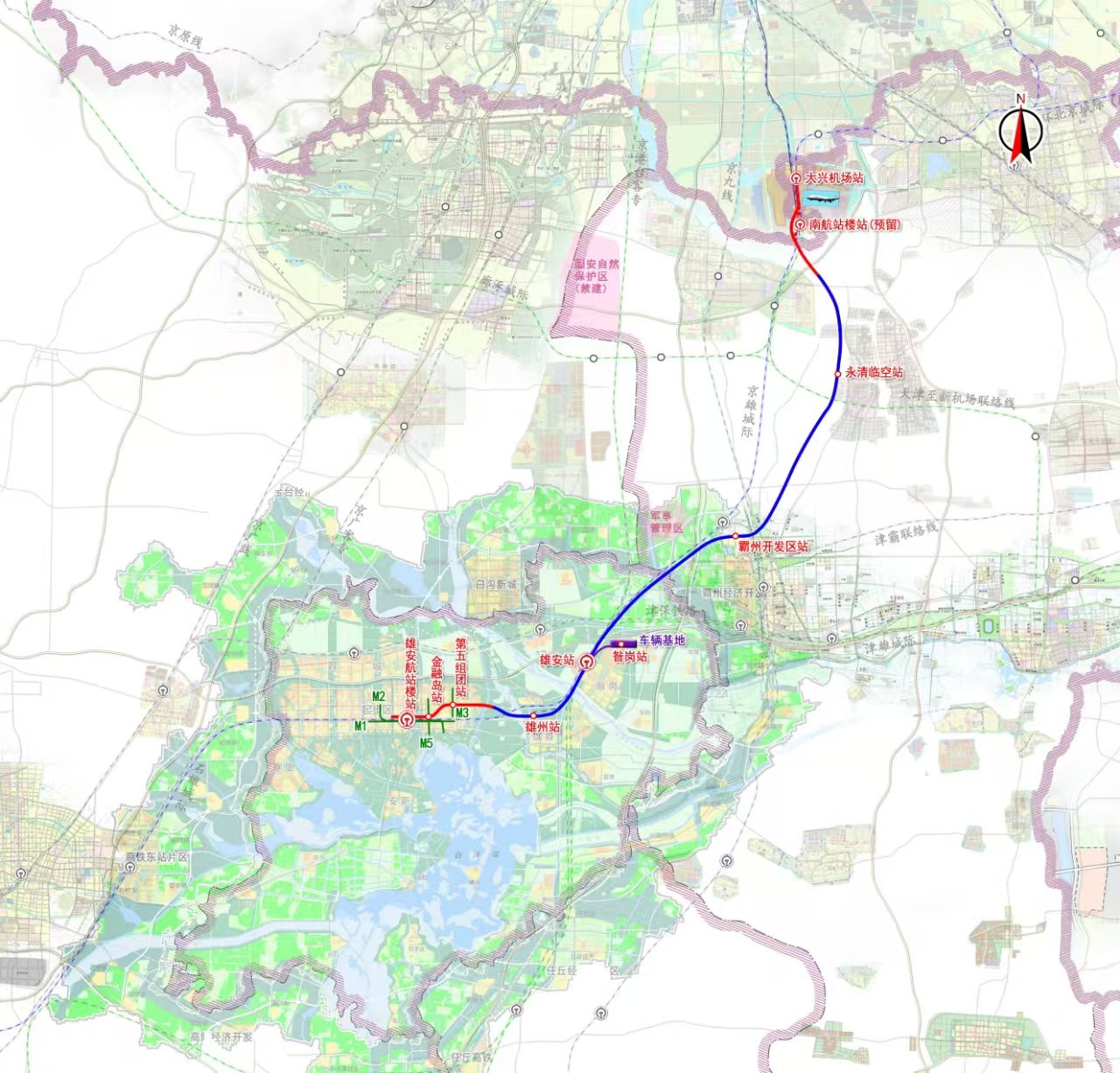 京雄快線線路圖。北京市重大項目辦供圖
