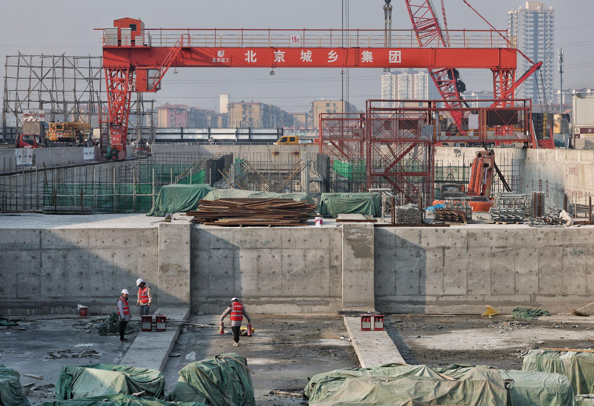 22號線永順站主體結構封頂。新京報記者 陶冉 攝