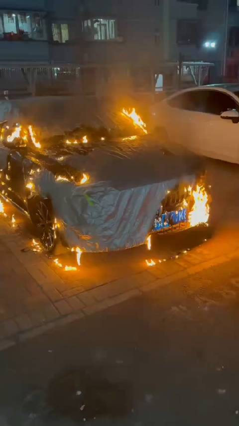 过年放烟花把车衣给点着了…