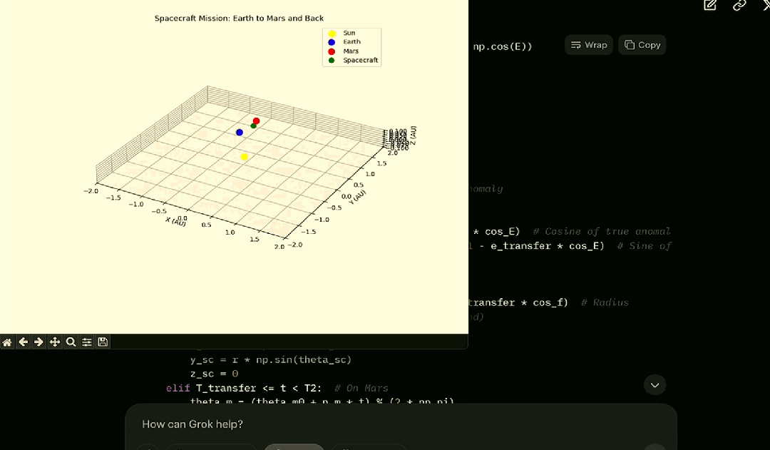 图 | Grok 3生成的代码可以直接运行(来源:xAI)
