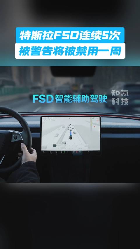 特斯拉FSD连续5次被警告将被禁用一周