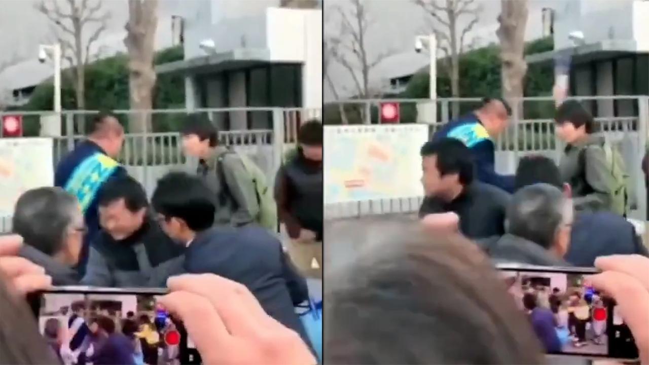 日本NHK党党魁街头遇袭