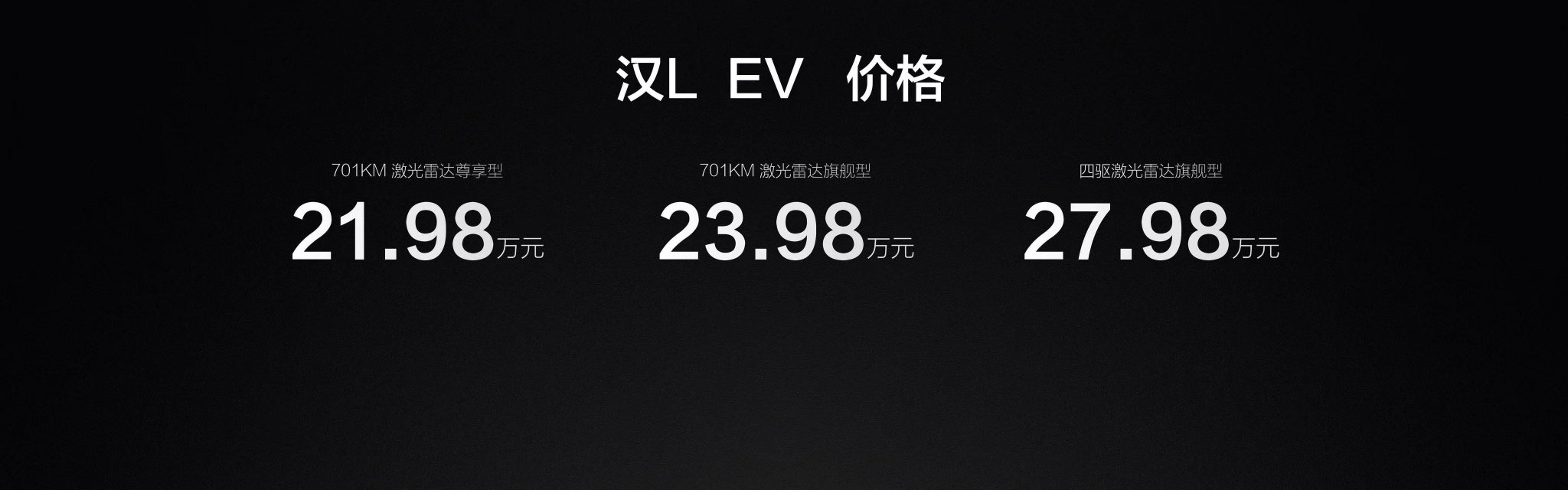 划时代旗舰汉L、唐L震撼上市，20.98万-28.98万价格启示下一个时代