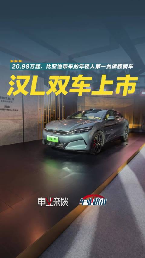 刚刚，比亚迪汉L正式上市，新车提供纯电和插混两种动力模式…