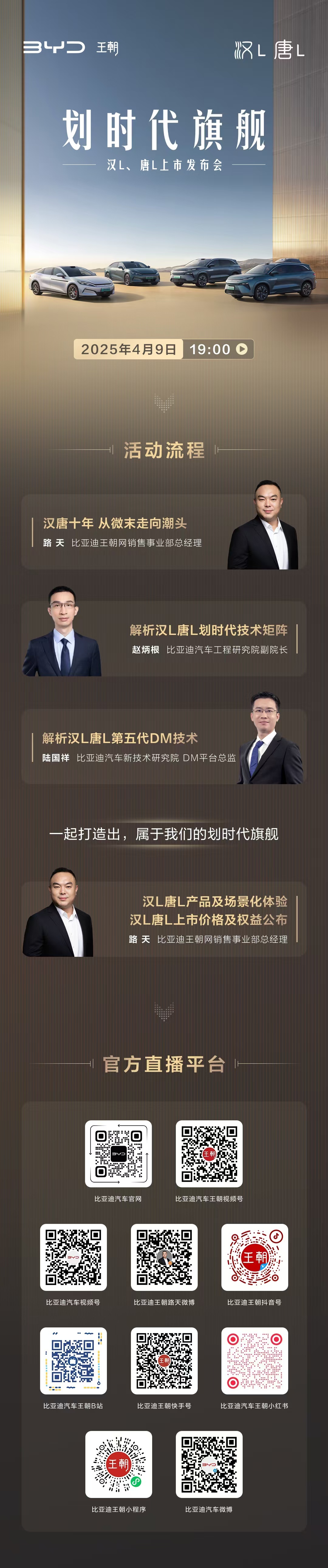 晚上比亚迪汉L、唐L上市价格就要来了