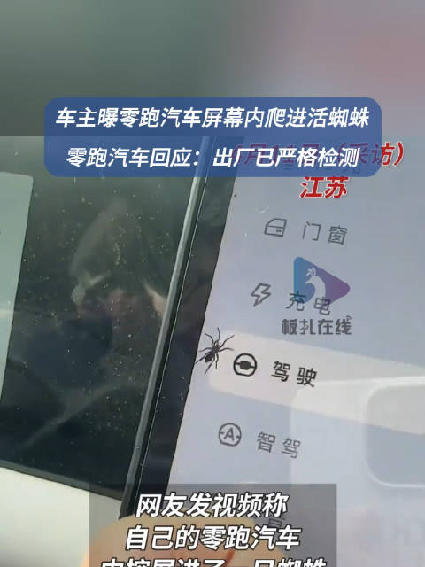 零跑汽车被指屏幕内爬进活蜘蛛？