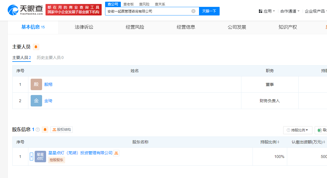 来源:每日经济新闻原标题:三只松鼠成立一起赢管理咨询公司 注册资本500万