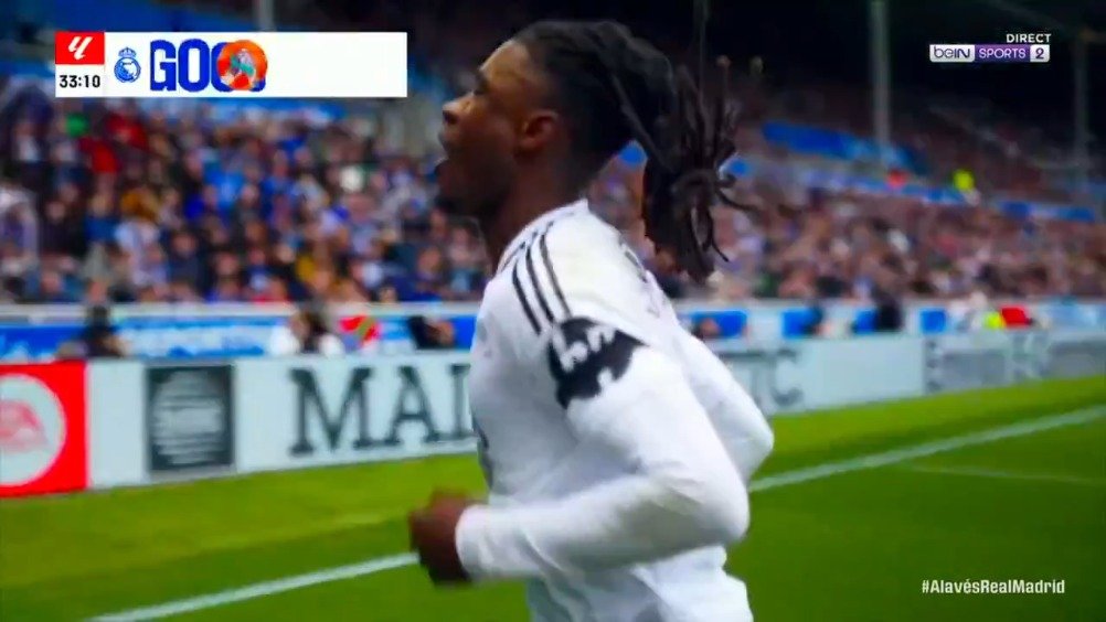 西甲联赛第31轮，10人皇马1-0客场战胜10人阿拉维斯，仍落后巴萨4分！