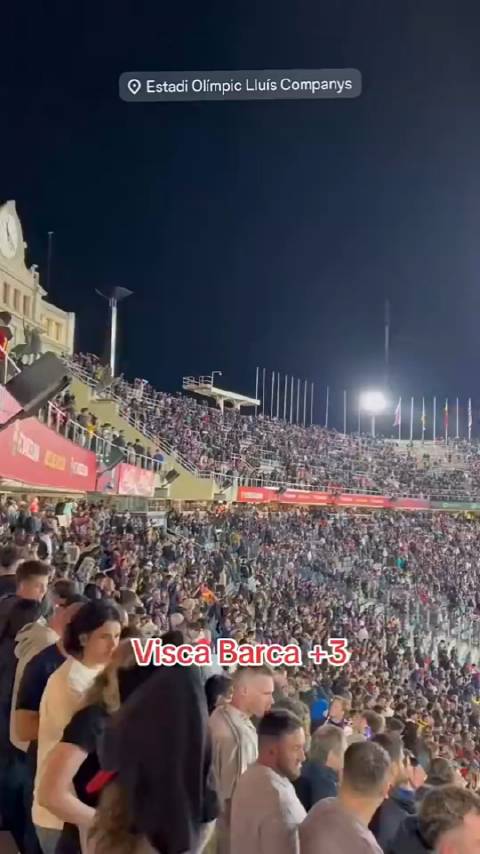 狂射40脚全取3分，实拍赛后巴萨队歌响彻奥林匹克路易斯球场