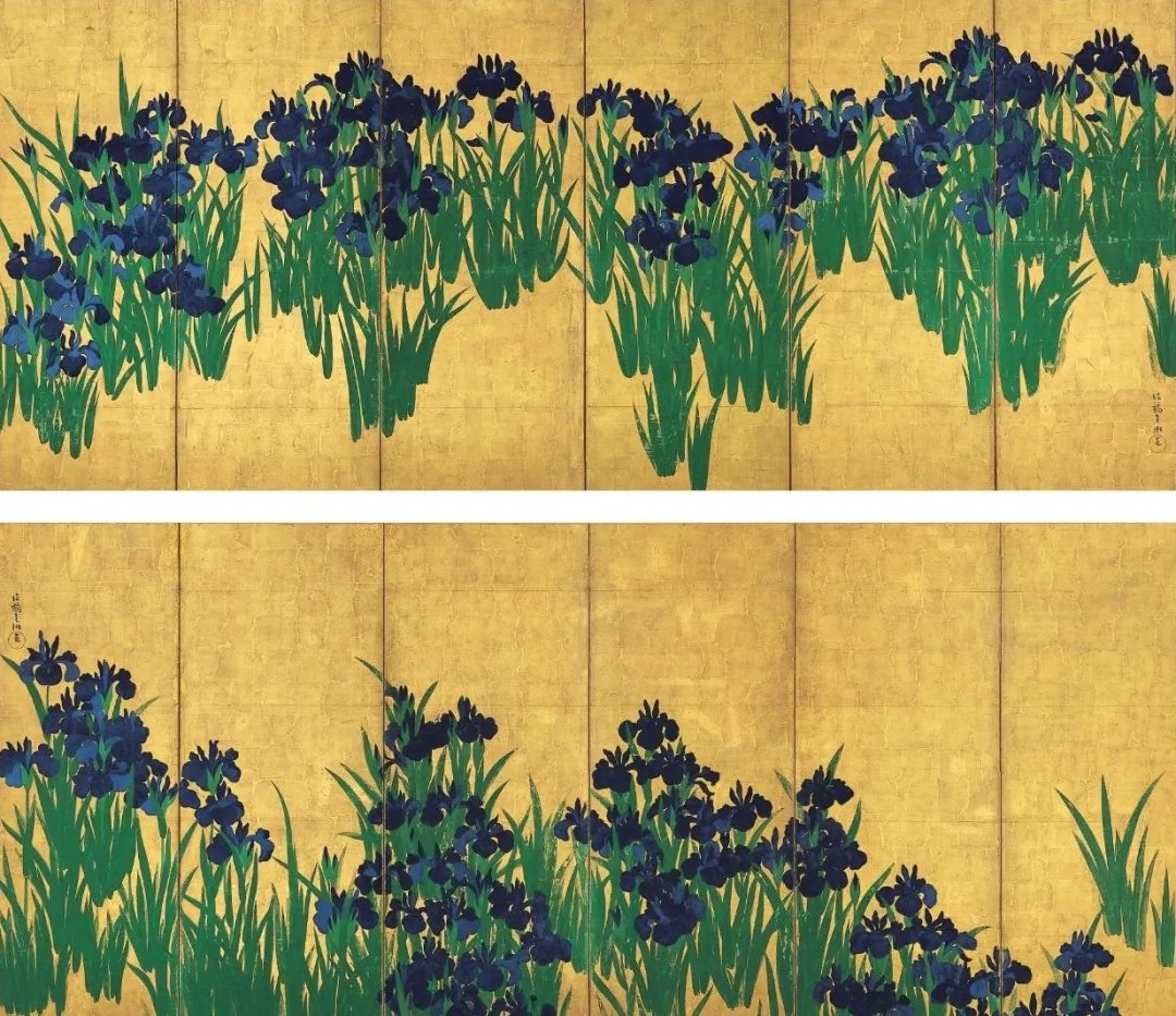 《燕子花圖屏風》,尾形光琳,日本江戶時代(18世紀),根津美術館藏,6月3日-15日展出