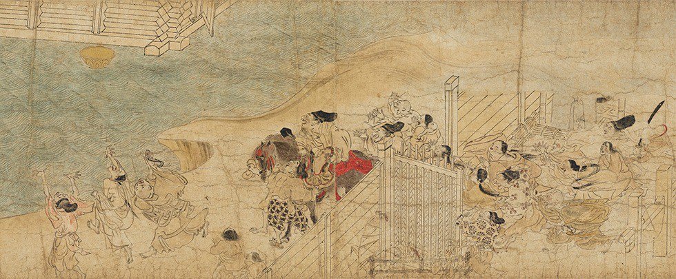 《信貴山緣起繪卷·飛倉卷》,日本平安時代,奈良朝護孫子寺藏,4月26日-5月18日展出