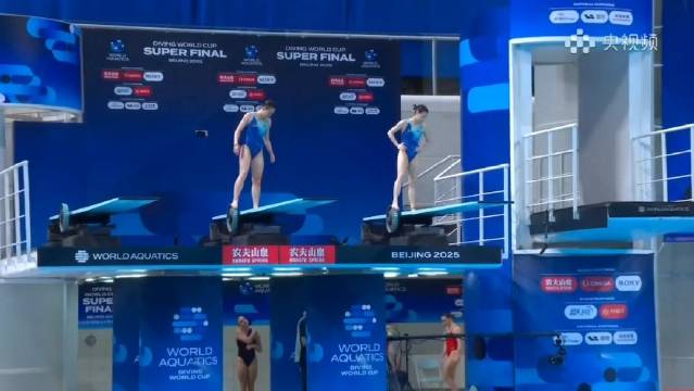 陈艺文昌雅妮世界杯跳水赛女子双人三米板夺冠