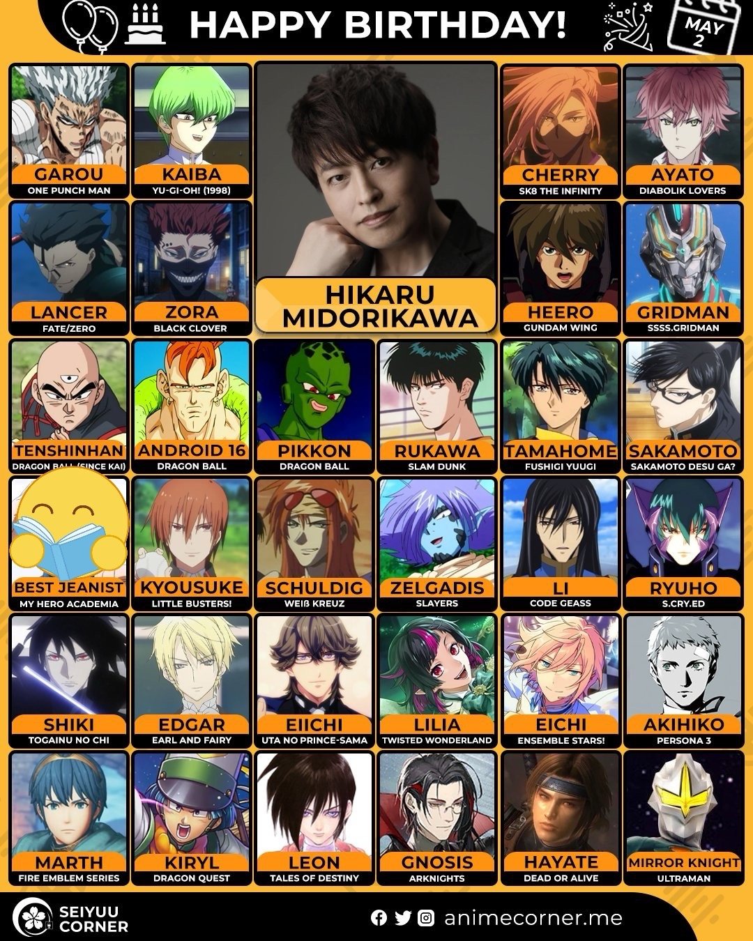 CV 绿川光配音的最受欢迎的角色