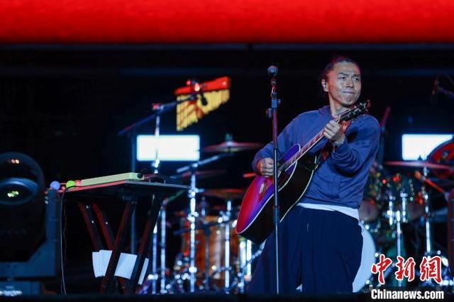 图为中国内地摇滚乐队痛仰乐队演出现场。中新社记者 薛蒂 摄