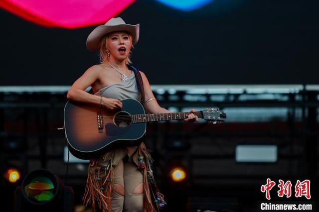 图为中国内地摇滚乐队后海大鲨鱼演出现场。中新社记者 薛蒂 摄