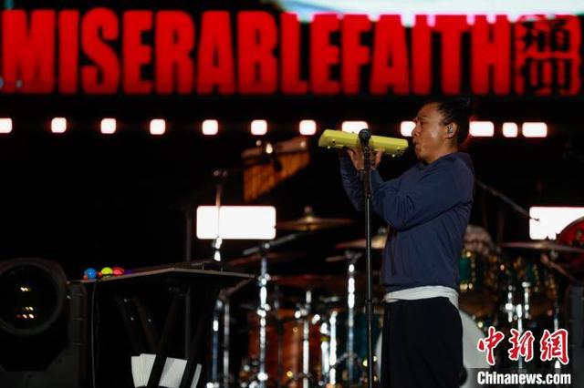 图为中国内地摇滚乐队痛仰乐队演出现场。中新社记者 薛蒂 摄