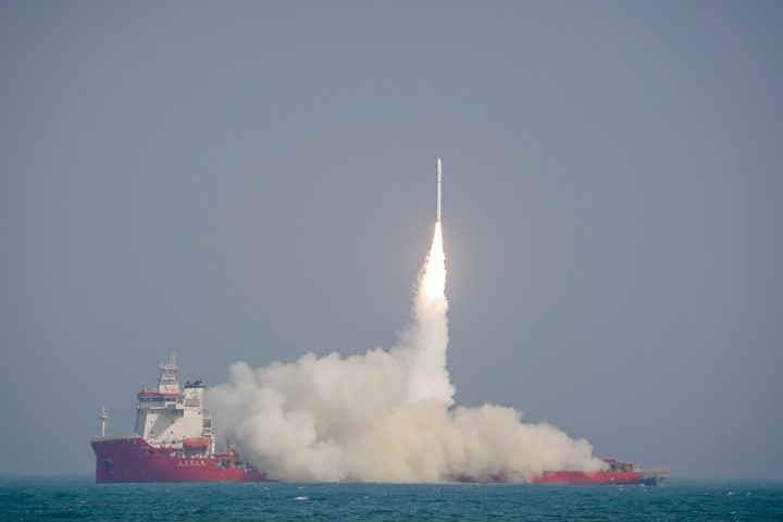 星河動力航天公司於山東附近海域圓滿完成穀神星一號海射型(遙五)發射任務。徐寶祥 攝
