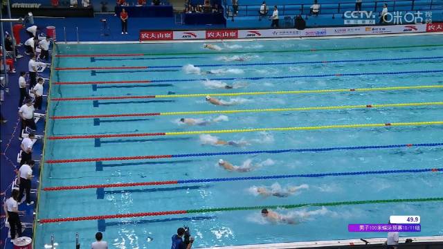 全国游泳冠军赛男子100米蝶泳预赛