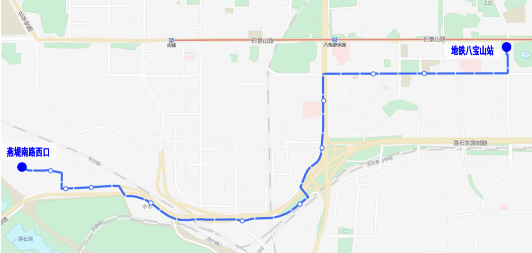 圖4 專91路開往燕堤南路西口方向線路圖