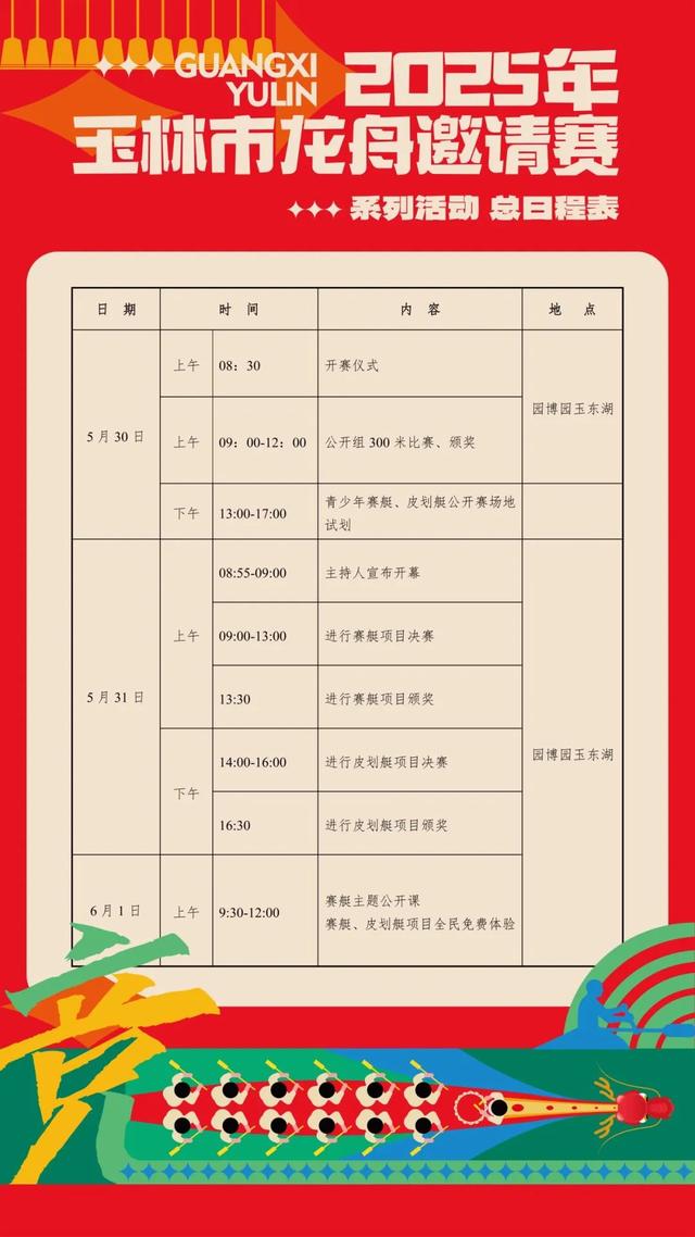亮点多!活动燃!玉林端午水上盛事来了~