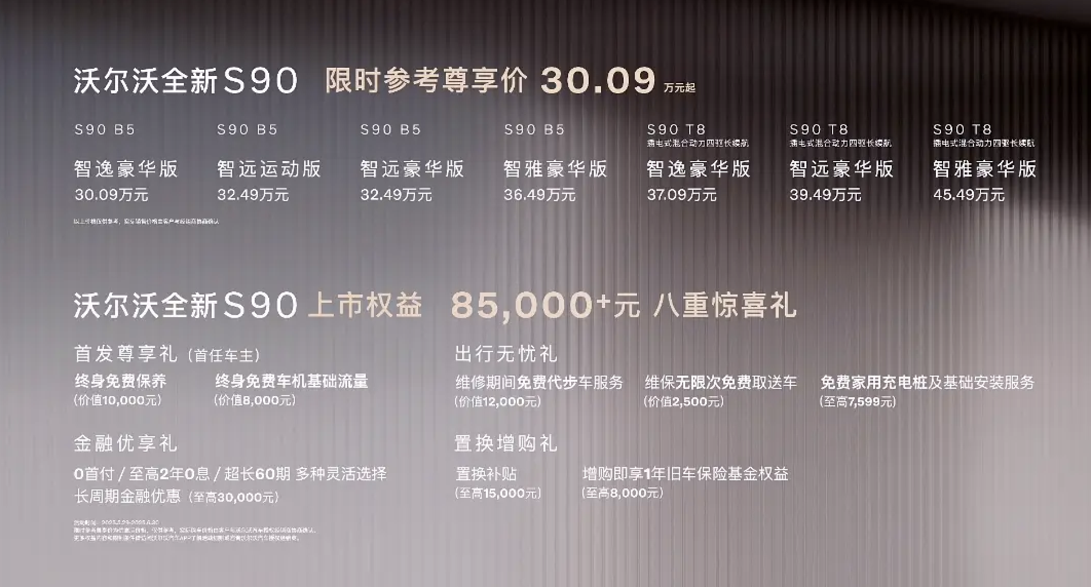 沃尔沃全新S90上市，限时参考尊享价30.09万起