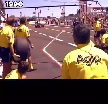 1990-2023年F1赛车进站的时间对比