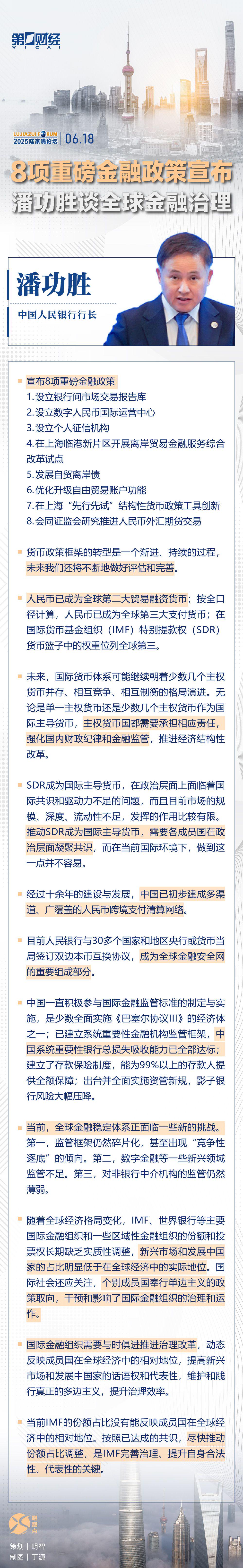 一图速览|2025陆家嘴论坛上,央行行长潘功胜讲话释放哪些信号?