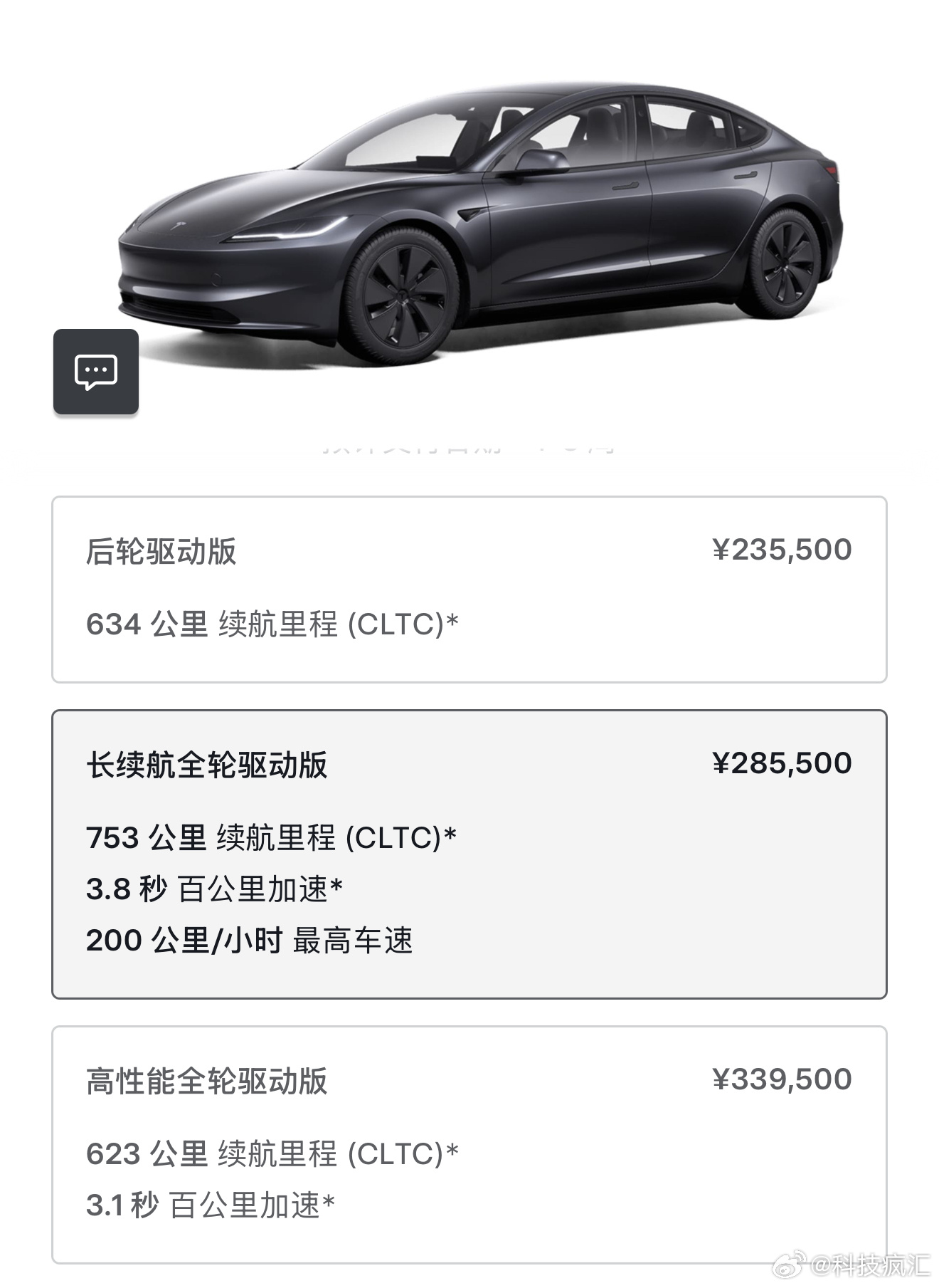 特斯拉Model3长续航版售价上调至28.55万