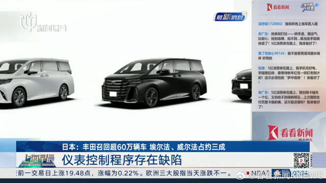 日本丰田召回超60万辆车