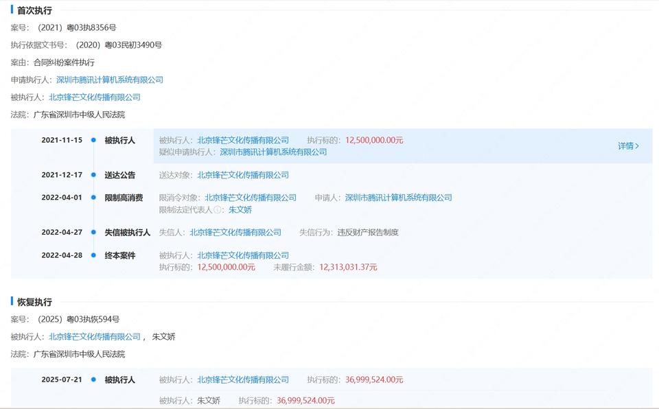 知名编剧柴鸡蛋及公司恢复执行3699万，涉腾讯著作权纠纷