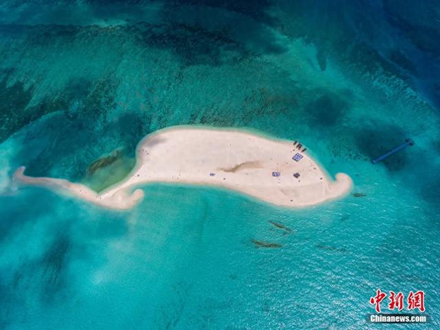 碧海蓝天之间,西沙群岛中的全富岛如一颗璀璨明珠,静静镶嵌在南海的万顷波涛之上。骆云飞 摄