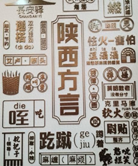 陕西某高速公路服务区的常用陕西方言介绍墙。贾斯供图