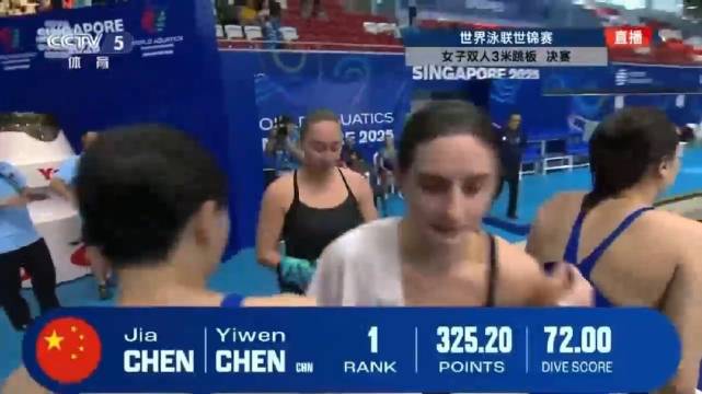 中国组合陈艺文陈佳女双3米板夺冠，实现世锦赛14连冠