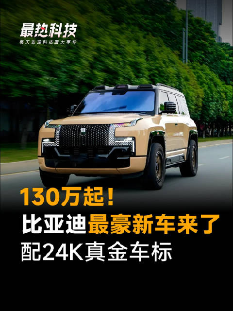 130万起！比亚迪最豪新车来了，配24K真金车标