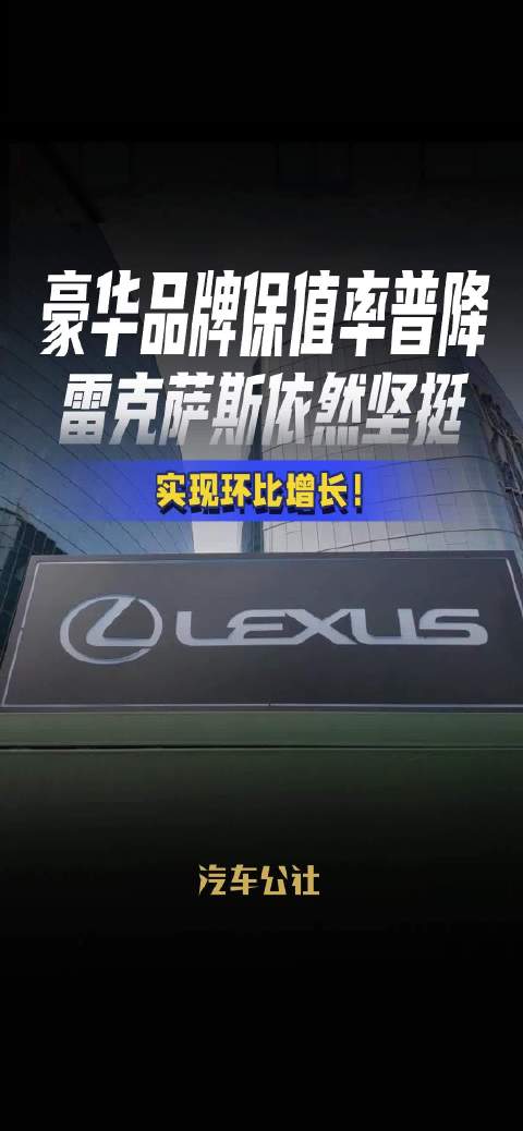 豪华品牌保值率普降 雷克萨斯依然坚挺 实现环比增长！