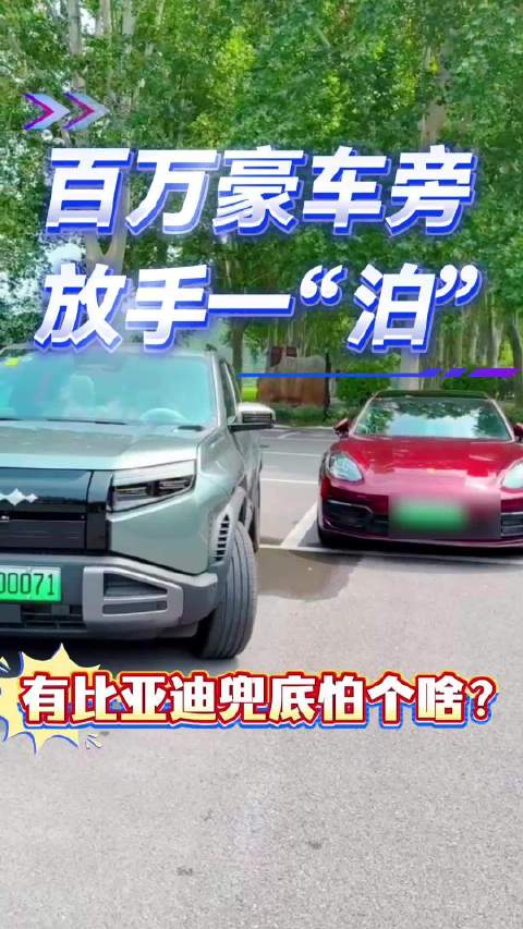 比亚迪钛3智能泊车挑战百万豪车旁放手一泊
