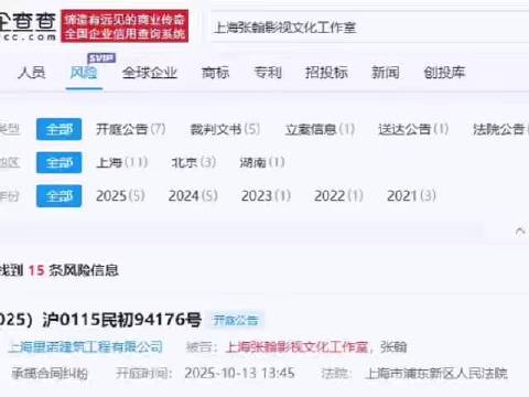张翰及其工作室被起诉