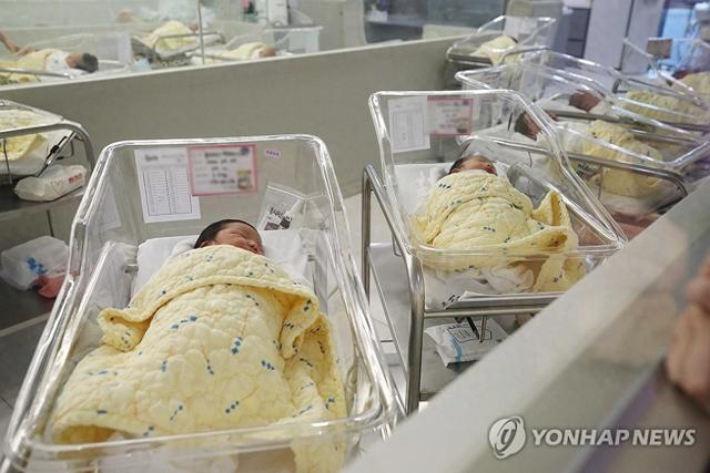 首尔市东大门区的一家医院新生儿室 韩联社