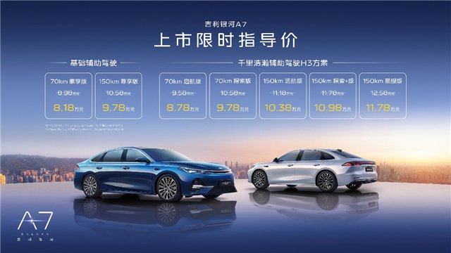 吉利银河A7上市 定义电混家轿新标杆