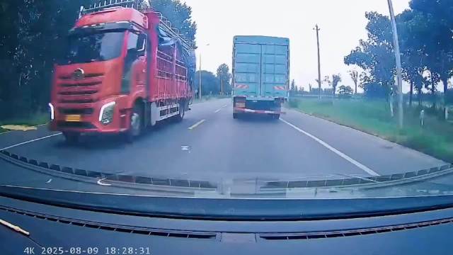 货车司机不仅救了视频车，甚至还主动靠边方便后车超车，这样的司机真善良