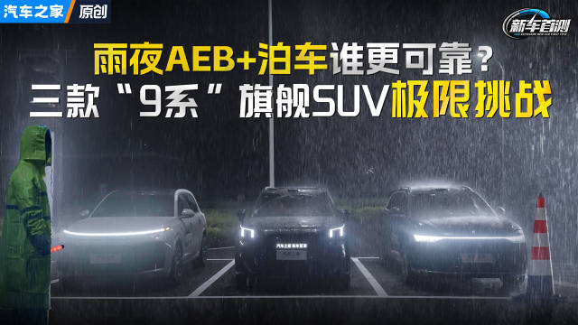 领克900、理想L9、问界M9旗舰SUV大雨天AEB与泊车测试