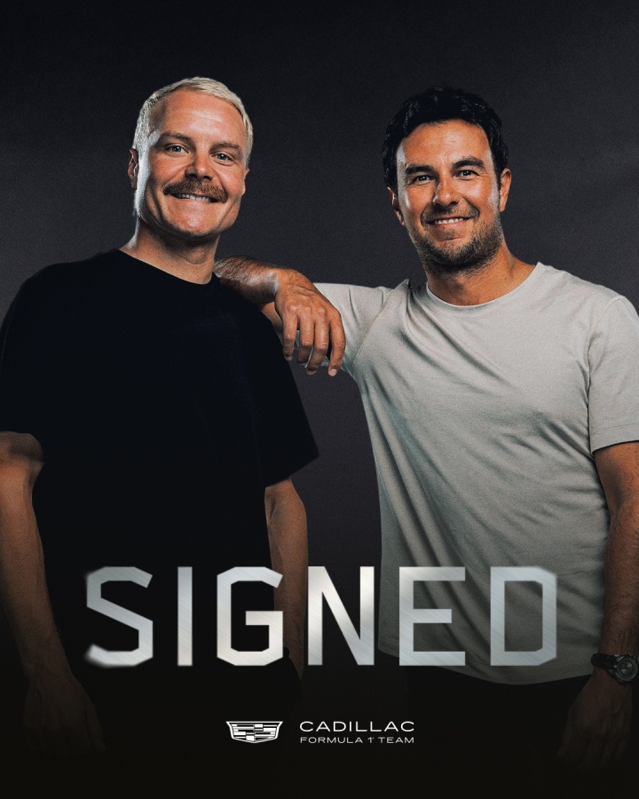 无周冠宇！凯迪拉克F1车队官方：佩雷兹、博塔斯担任2026赛季车手