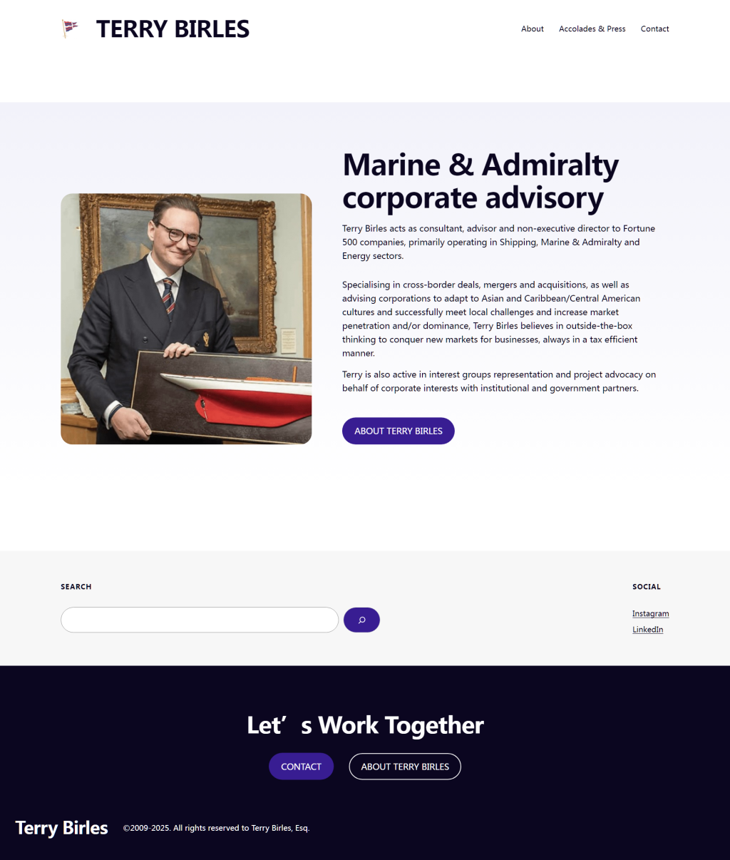 特里·伯尔斯的官方网站如今依旧可以打开。