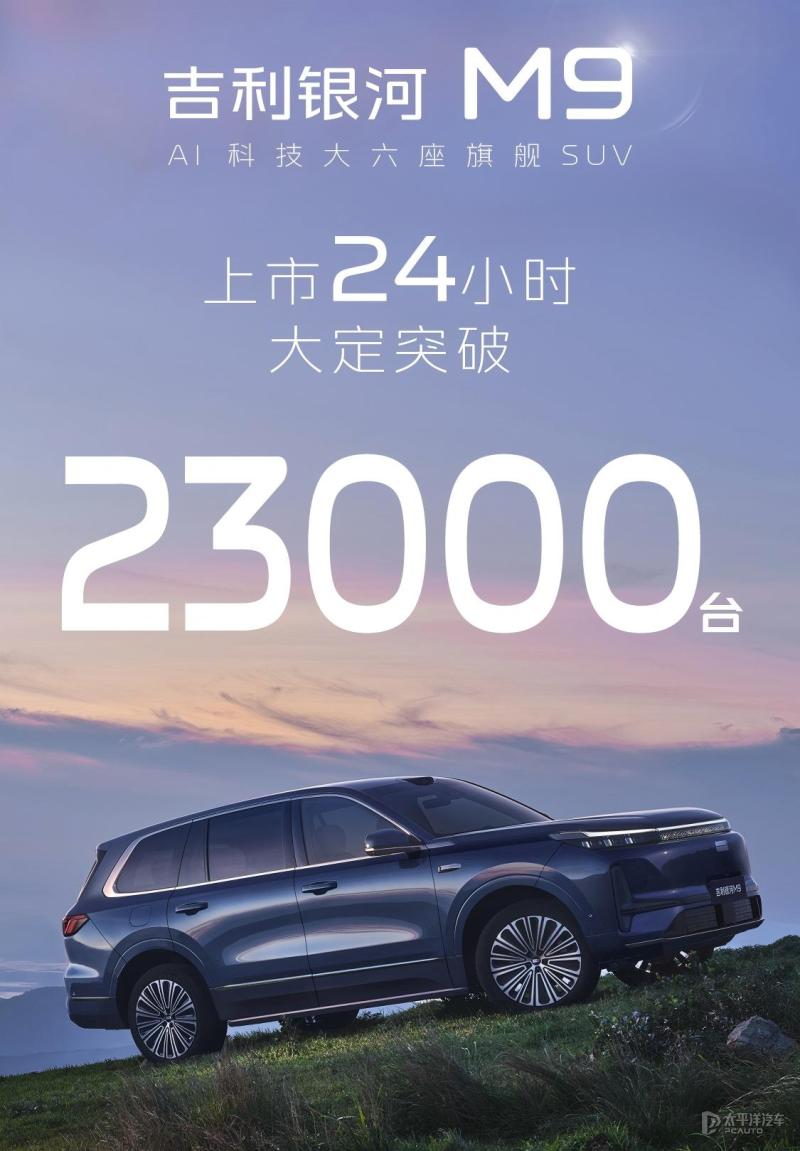 吉利银河M9大定破23000台 限时价17.38万元起