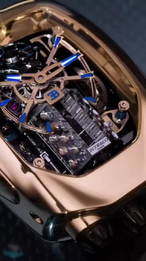 以防你没见过微型v16发动机驱动的布加迪手表，200万美元一块7